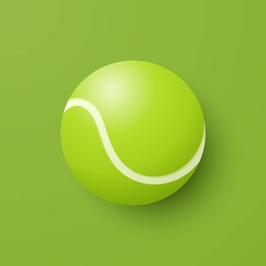 Vektör 3d Tenis Topu Simgesi Yeşil Arkaplan Yakın plan 'da. Tenis Topu Tasarım Şablonu, Spor Kavramları, Reklam Reklamları, Tenis Etkinliği Grafikleri. Spor Arkaplanı.