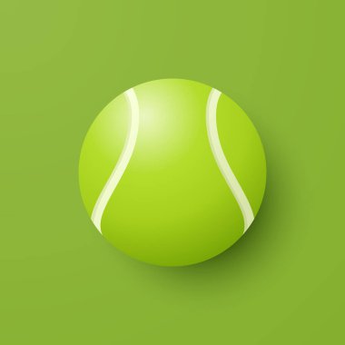 Vektör 3d Tenis Topu Simgesi Yeşil Arkaplan Yakın plan 'da. Tenis Topu Tasarım Şablonu, Spor Kavramları, Reklam Reklamları, Tenis Etkinliği Grafikleri. Spor Arkaplanı.