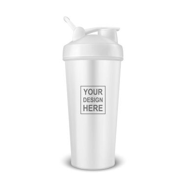 Vektör 3d Gerçekçi Titreşimli Şişe Modeli. Marka ve Özel Tasarım İçin Gerçekçi Protein Titreştirici Şişe. Ek, Fitness, Jimnastik, Logo, Yazdırma için Spor Sarsıcı Şişe Vektörü İllüstrasyonu.