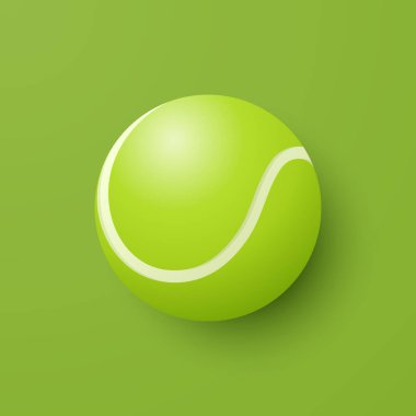 Vektör 3d Tenis Topu Simgesi Yeşil Arkaplan Yakın plan 'da. Tenis Topu Tasarım Şablonu, Spor Kavramları, Reklam Reklamları, Tenis Etkinliği Grafikleri. Spor Arkaplanı.