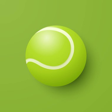 Vektör 3d Tenis Topu Simgesi Yeşil Arkaplan Yakın plan 'da. Tenis Topu Tasarım Şablonu, Spor Kavramları, Reklam Reklamları, Tenis Etkinliği Grafikleri. Spor Arkaplanı.