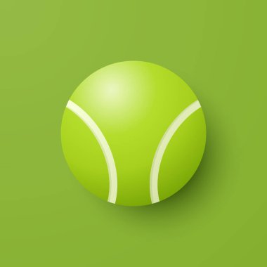 Vektör 3d Tenis Topu Simgesi Yeşil Arkaplan Yakın plan 'da. Tenis Topu Tasarım Şablonu, Spor Kavramları, Reklam Reklamları, Tenis Etkinliği Grafikleri. Spor Arkaplanı.