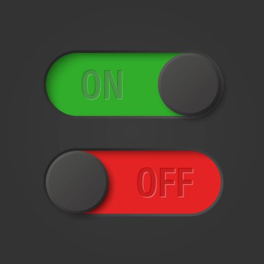 Vektör Siyah Anahtarı Ayarlandı. Gerçekçi Değiştirme Anahtarı. Kapat düğmesinde, Modern Anahtar Anahtarı Kullanıcı Arayüzü, Uygulama, Web, Ayarlar, Teknoloji. UI Ögesi, Kontrol Paneli.