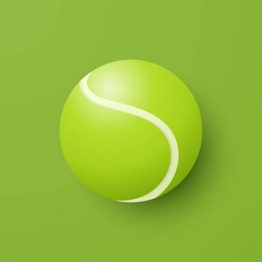 Vektör 3d Tenis Topu Simgesi Yeşil Arkaplan Yakın plan 'da. Tenis Topu Tasarım Şablonu, Spor Kavramları, Reklam Reklamları, Tenis Etkinliği Grafikleri. Spor Arkaplanı.