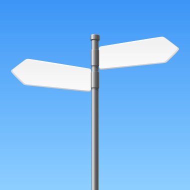 İki Boş Okla Vektör Boş Yol İşareti. Sokak İmza Şablonu. Navigasyon için boş rehber. Metin, Mesaj, Vektör İllüstrasyonu Yönlendirme Kurulu.