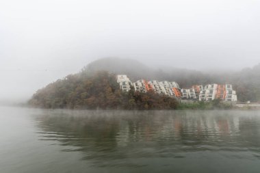 Güzel Namiseom Nami Adası 1 Kasım 2022 'de Güney Kore' de Han nehri üzerinde sonbahar mevsimi boyunca