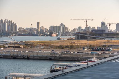 19 Ekim 2022 'de Güney Kore' nin Busan 'daki en büyük limanı.