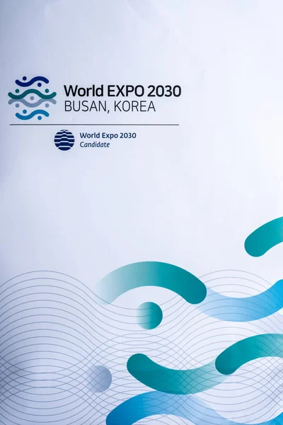 Busan World Expo 2030 Candidature Promotional Poster Seoul October 2022 — Stock Photo, Image