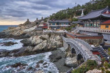 Haedong Yonggungsa Buddhist temple in Gijang-gun, Busan, South Korea on 16 February 2023
