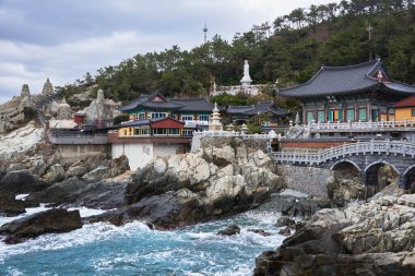 Haedong Yonggungsa Buddhist temple in Gijang-gun, Busan, South Korea on 16 February 2023
