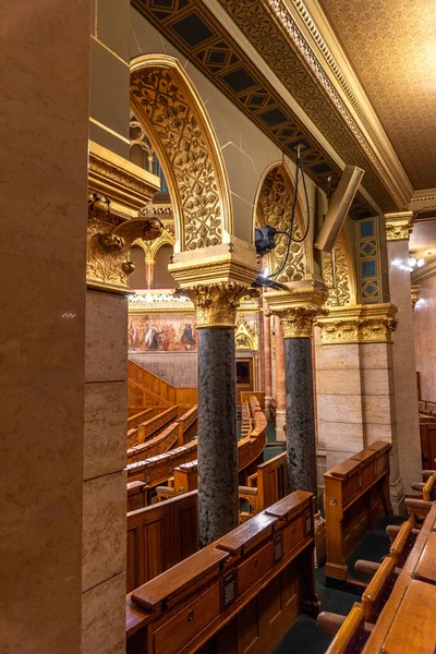 Interior Del Parlamento Húngaro Edificio Orszaghaz Sede Asamblea Nacional Budapest —  Fotos de Stock