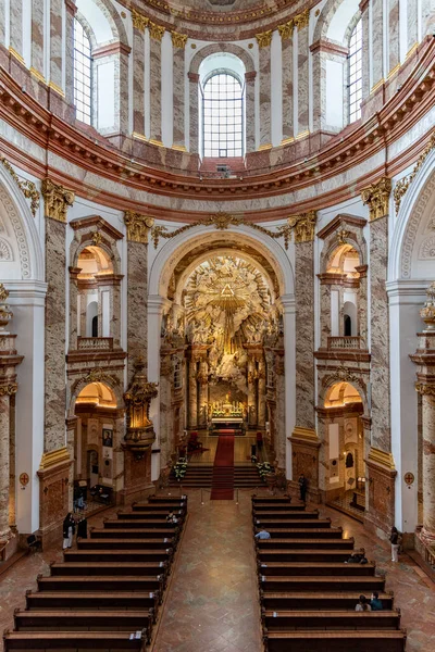 Interior Iglesia Barroca Karlskirche Plaza Karlsplatz Viena Austria Mayo 2023 —  Fotos de Stock