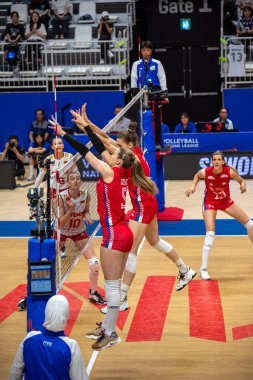 Sırbistan bayan voleybol milli takımı 2 Temmuz 2023 tarihinde Güney Kore 'nin Suwon kentinde oynanan Voleybol Milletler Ligi karşılaşmasında Bulgaristan ile karşılaştı.