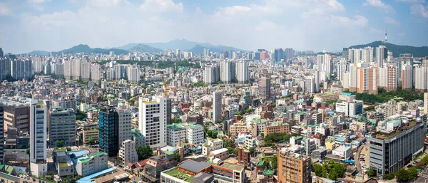 3 Temmuz 2023 'te Seul şehir merkezi panoramik hava manzarası