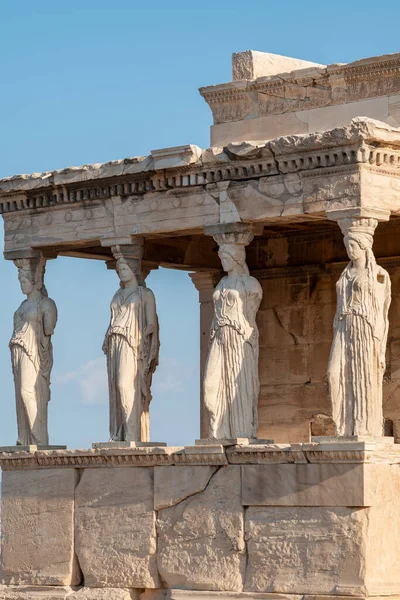 Porche Cariátido Del Templo Erechtheion Acrópolis Atenas Capital Grecia —  Fotos de Stock