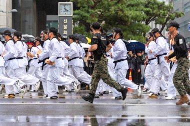 Kore ordusunun 26 Eylül 2023 'te Güney Kore' deki Silahlı Kuvvetler Günü askeri geçit töreni