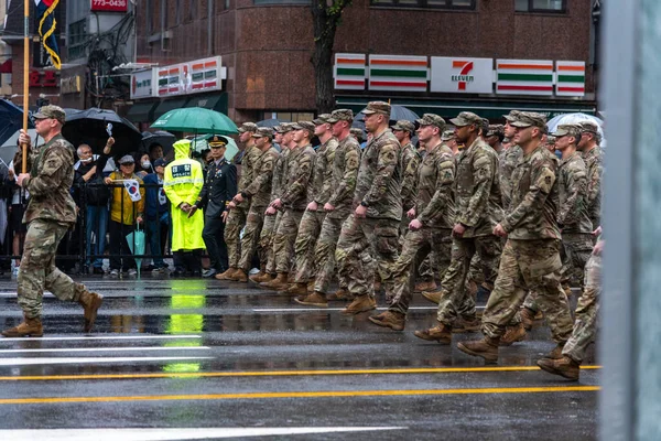 Día Las Fuerzas Armadas Desfile Militar Del Ejército Coreano Seúl — Foto de Stock
