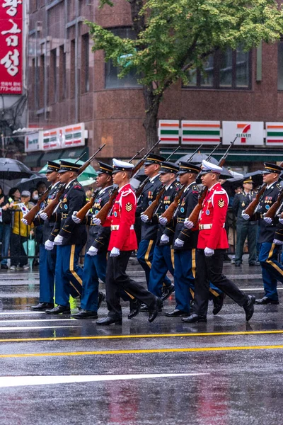 Dia Das Forças Armadas Desfile Militar Exército Coreano Seul Capital — Fotografia de Stock