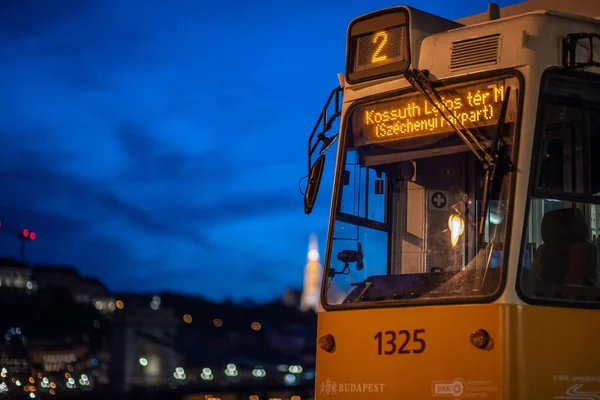 Transporte Público Tranvía Amarillo Budapest Hungría Mayo 2023 —  Fotos de Stock