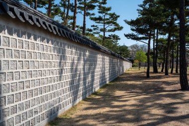 Güney Seul 'deki Joseon hanedanlığının Gyeongbokgung kraliyet sarayı. 