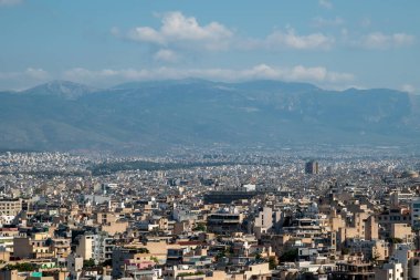 Atina 'nın başkenti Yunanistan' ın havadan panoramik manzarası