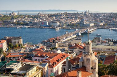 10 Eylül 2022 'de Türkiye' nin İstanbul kentsel manzarası Galata Kulesi 'nden görüldü