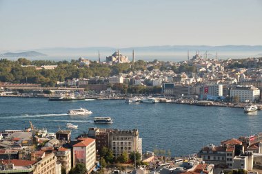 10 Eylül 2022 'de Türkiye' nin İstanbul kentsel manzarası Galata Kulesi 'nden görüldü