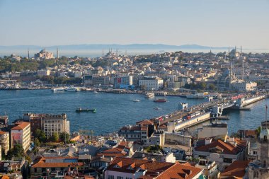 10 Eylül 2022 'de Türkiye' nin İstanbul kentsel manzarası Galata Kulesi 'nden görüldü