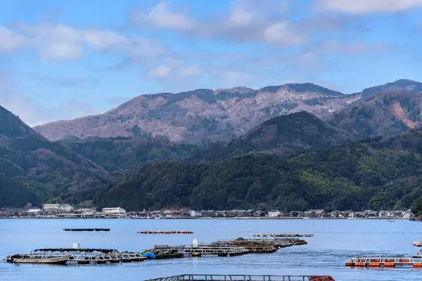 Geleneksel ahşap balıkçılar, Ine Kuzey Kyoto 'da Japon Denizi kıyısında Funaya kayıkhaneleri.