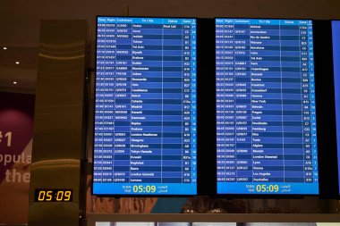 Uçuş Bilgileri Dubai Uluslararası Havalimanı Dubai, Birleşik Arap Emirlikleri 'nde 09 Ağustos 2023 tarihinde sergilenmektedir.