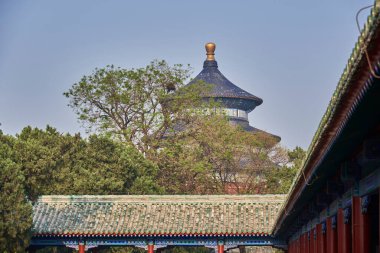 Cennetin Tapınağı 'nın turistik yerleri, Ming ve Qing hanedanlarının imparatorlarının Pekin, Çin' de iyi hasat için cennete dua ettikleri yer.