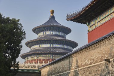 Cennetin Tapınağı 'nın turistik yerleri, Ming ve Qing hanedanlarının imparatorlarının Pekin, Çin' de iyi hasat için cennete dua ettikleri yer.