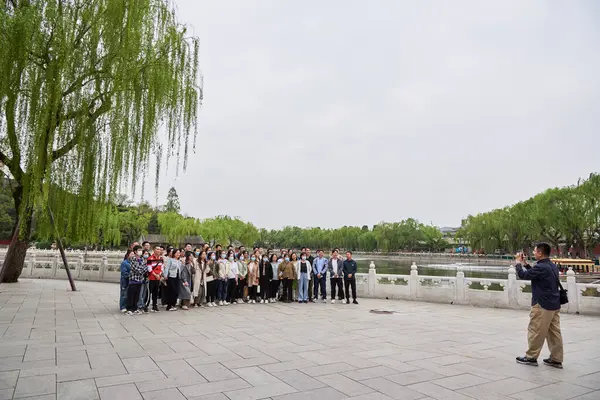 stock image Beihai Park, public park and former imperial garden northwest of the Forbidden City in Beijing, China on 19 April 2024