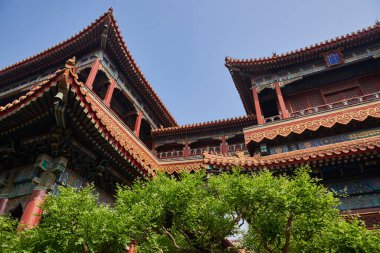 Çin 'in Pekin bölgesindeki Dongcheng bölgesinde 21 Nisan 2024 tarihinde Tibet Budizmi Yonghe Tapınağı