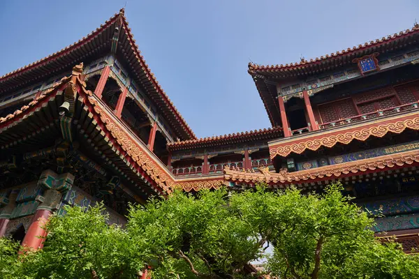 Çin 'in Pekin bölgesindeki Dongcheng bölgesinde 21 Nisan 2024 tarihinde Tibet Budizmi Yonghe Tapınağı
