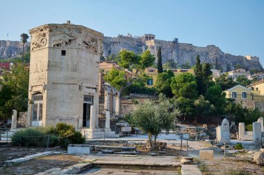 Atina 'da 24 Ağustos 2024' te Atina, Yunanistan 'da inşa edilen Roma Agorası' nın antik kalıntıları