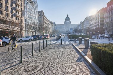 9 Ocak 2024 'te Çek Cumhuriyeti' nin başkenti Prag 'daki Wenceslas Meydanı' ndaki Ulusal Müze binası.