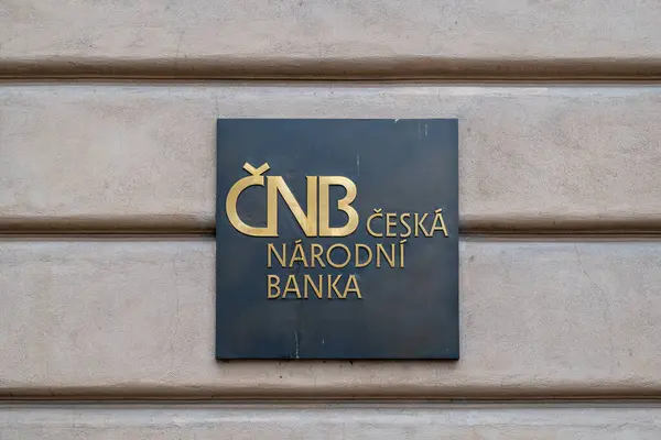 stock image Logo of Czech National Bank (Ceska narodni banka, CNB), central bank of Czech Republic, in Prague, Czech Republic on 4 July 2024