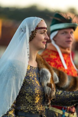 Çek Cumhuriyeti 'nin Prag kentinde ikonik Charles Köprüsü' nün kuruluşunun 667. yıldönümü anısına 9 Temmuz 2024 'te düzenlenen Ortaçağ geçit töreni tarihi yeniden canlandırması.