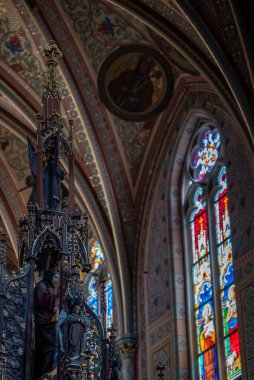 Çek Cumhuriyeti, Prag 'ın Vinohrady ilçesindeki Namesti Miru Meydanı' ndaki St. Ludmila Bazilikası neo-Gotik Katolik kilisesi.