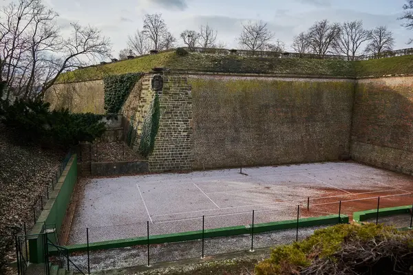 stock image Vysehrad historic fort on the east bank of the Vltava River in Prague, capital of Czech Republic