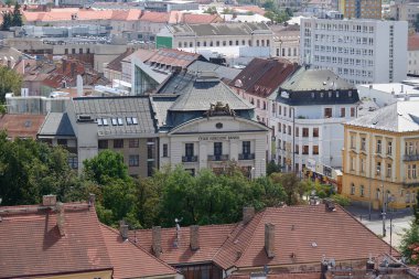 Çek Cumhuriyeti 'nin Güney Bohemya bölgesindeki Ceske Budejovice' nin 27 Temmuz 2024 tarihli hava manzarası