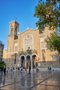 Metropolitan Cathedral of the Annunciation, popularly known as the Metropolis or Mitropoli, cathedral church of the Archbishopric of Athens, Greece on clipart