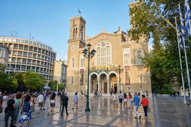 Metropolitan Cathedral of the Annunciation, popularly known as the Metropolis or Mitropoli, cathedral church of the Archbishopric of Athens, Greece on clipart