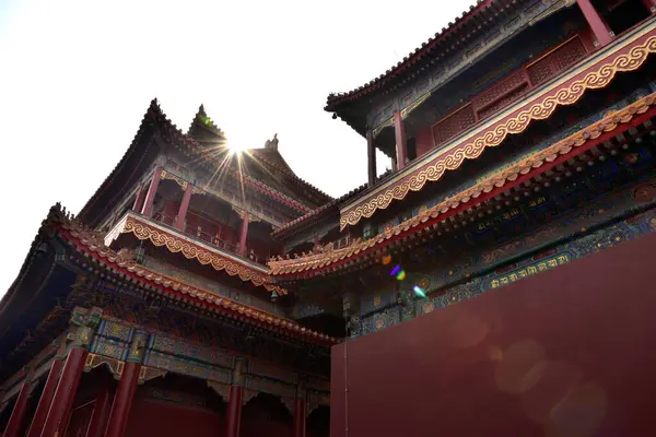 stock image Yonghe Temple of Tibetan Buddhism in Dongcheng District in Beijing, China on 21 April 2024