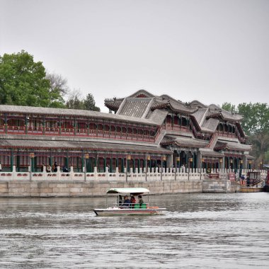 Beihai Park, public park and former imperial garden northwest of the Forbidden City in Beijing, China on 19 April 2024 clipart