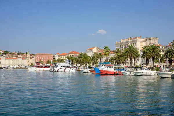 stock image Riva waterfront promenade on the Adriatic sea, one of the main tourist attractions in Split, Dalmatia region of Croatia on 29 August 2024