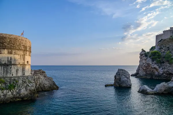 stock image Fort Lovrijenac and the medieval walls of the Old Walled City of Dubrovnik, UNESCO world heritage site at the Adriatic Sea in Republic of Croatia on 29 August 2024