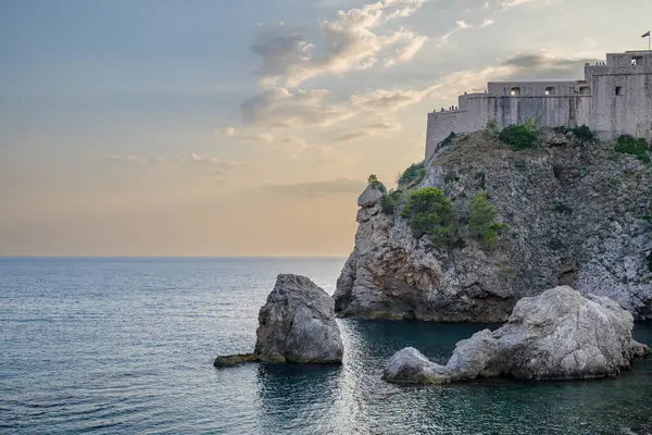 stock image Fort Lovrijenac and the medieval walls of the Old Walled City of Dubrovnik, UNESCO world heritage site at the Adriatic Sea in Republic of Croatia on 29 August 2024