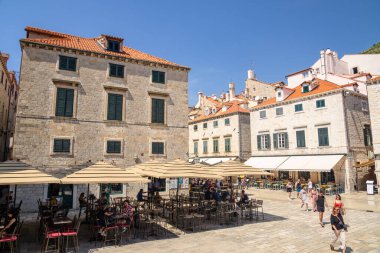 Luza Square at the end of the Stradun, main street of Old town in Dubrovnik, Republic of Croatia on 27 August 2024 clipart